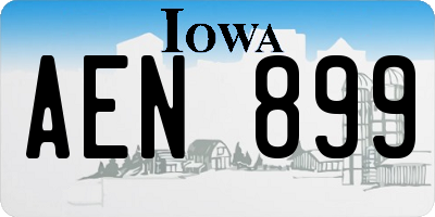 IA license plate AEN899