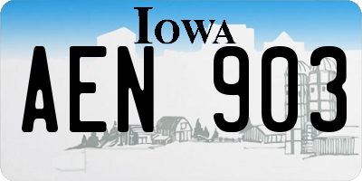 IA license plate AEN903