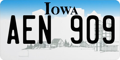 IA license plate AEN909