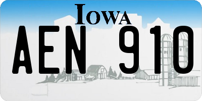 IA license plate AEN910