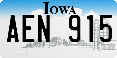 IA license plate AEN915