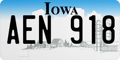 IA license plate AEN918