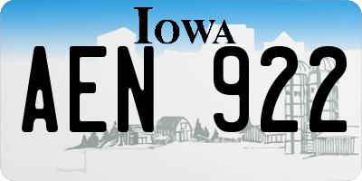 IA license plate AEN922