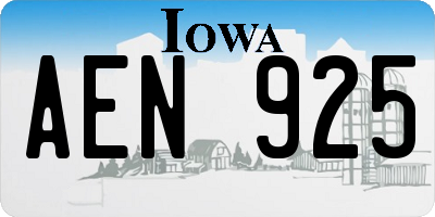 IA license plate AEN925