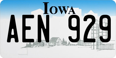 IA license plate AEN929