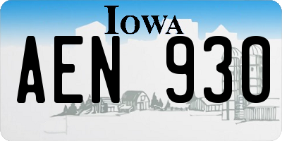 IA license plate AEN930