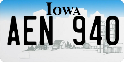 IA license plate AEN940