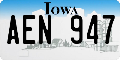 IA license plate AEN947