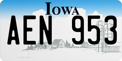 IA license plate AEN953