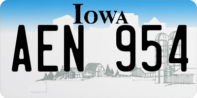 IA license plate AEN954