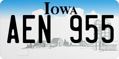 IA license plate AEN955
