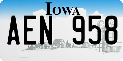 IA license plate AEN958