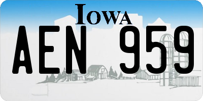 IA license plate AEN959