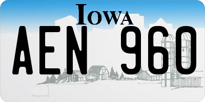 IA license plate AEN960