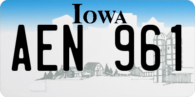 IA license plate AEN961