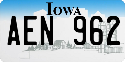 IA license plate AEN962