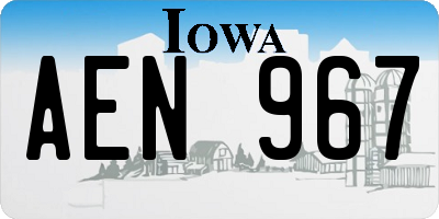 IA license plate AEN967
