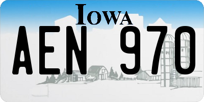IA license plate AEN970