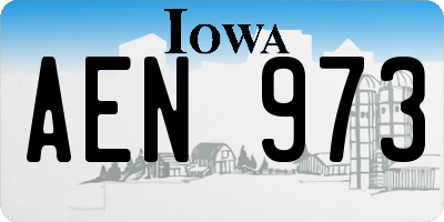IA license plate AEN973