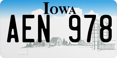 IA license plate AEN978