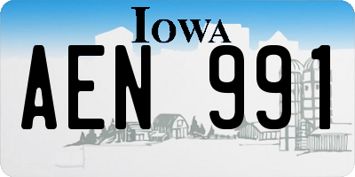 IA license plate AEN991