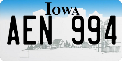 IA license plate AEN994