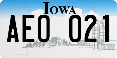 IA license plate AEO021