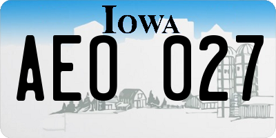 IA license plate AEO027