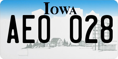 IA license plate AEO028