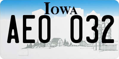 IA license plate AEO032