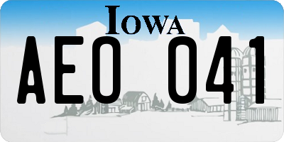 IA license plate AEO041