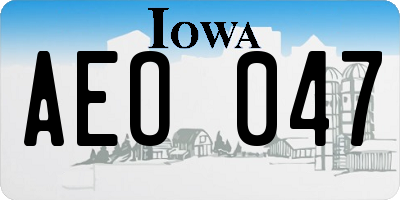 IA license plate AEO047