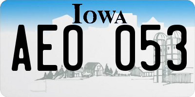IA license plate AEO053