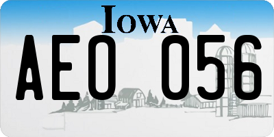 IA license plate AEO056