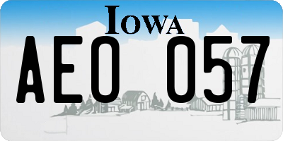 IA license plate AEO057