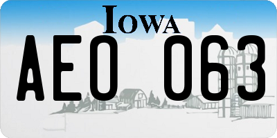 IA license plate AEO063