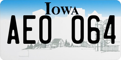 IA license plate AEO064