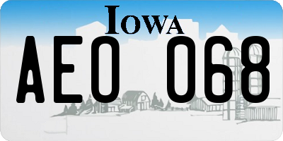 IA license plate AEO068