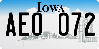 IA license plate AEO072
