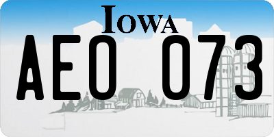 IA license plate AEO073