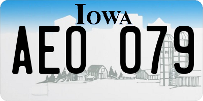 IA license plate AEO079