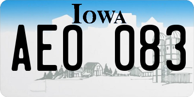 IA license plate AEO083