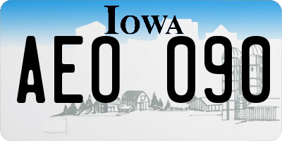 IA license plate AEO090