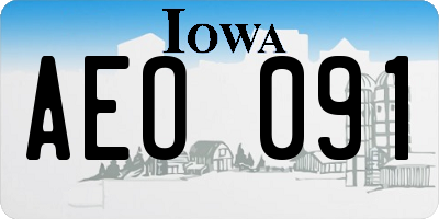 IA license plate AEO091