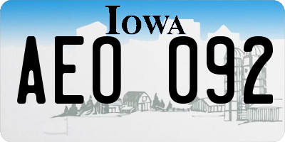 IA license plate AEO092