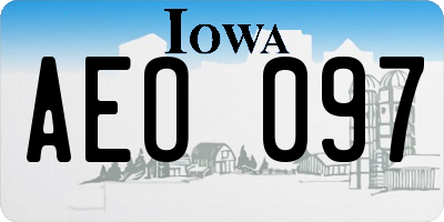 IA license plate AEO097