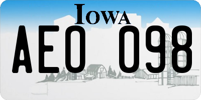 IA license plate AEO098