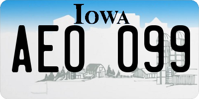 IA license plate AEO099