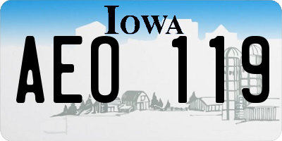 IA license plate AEO119