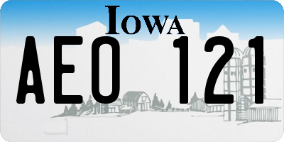 IA license plate AEO121